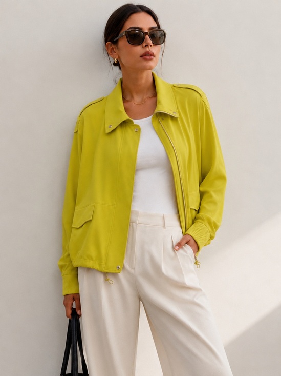 Babaton Jackets & Blazers - BABATON 100% Silk Chartreuse Utility Jacket | Aritzia Minimal Luxe